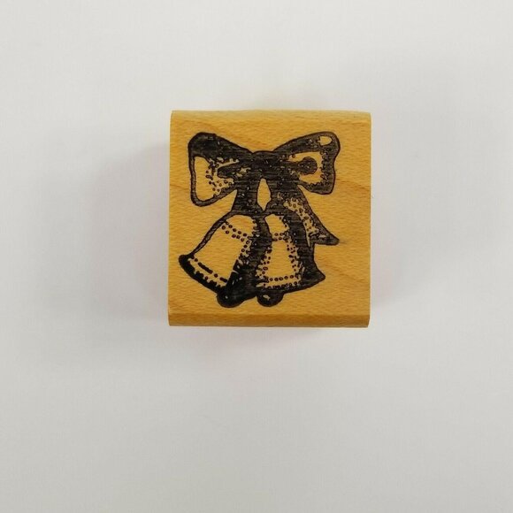 Vintage Rubber Stamps Lot Christmas Tree Bells Teddy Bear Peace Heart Holiday - Picture 4 of 12